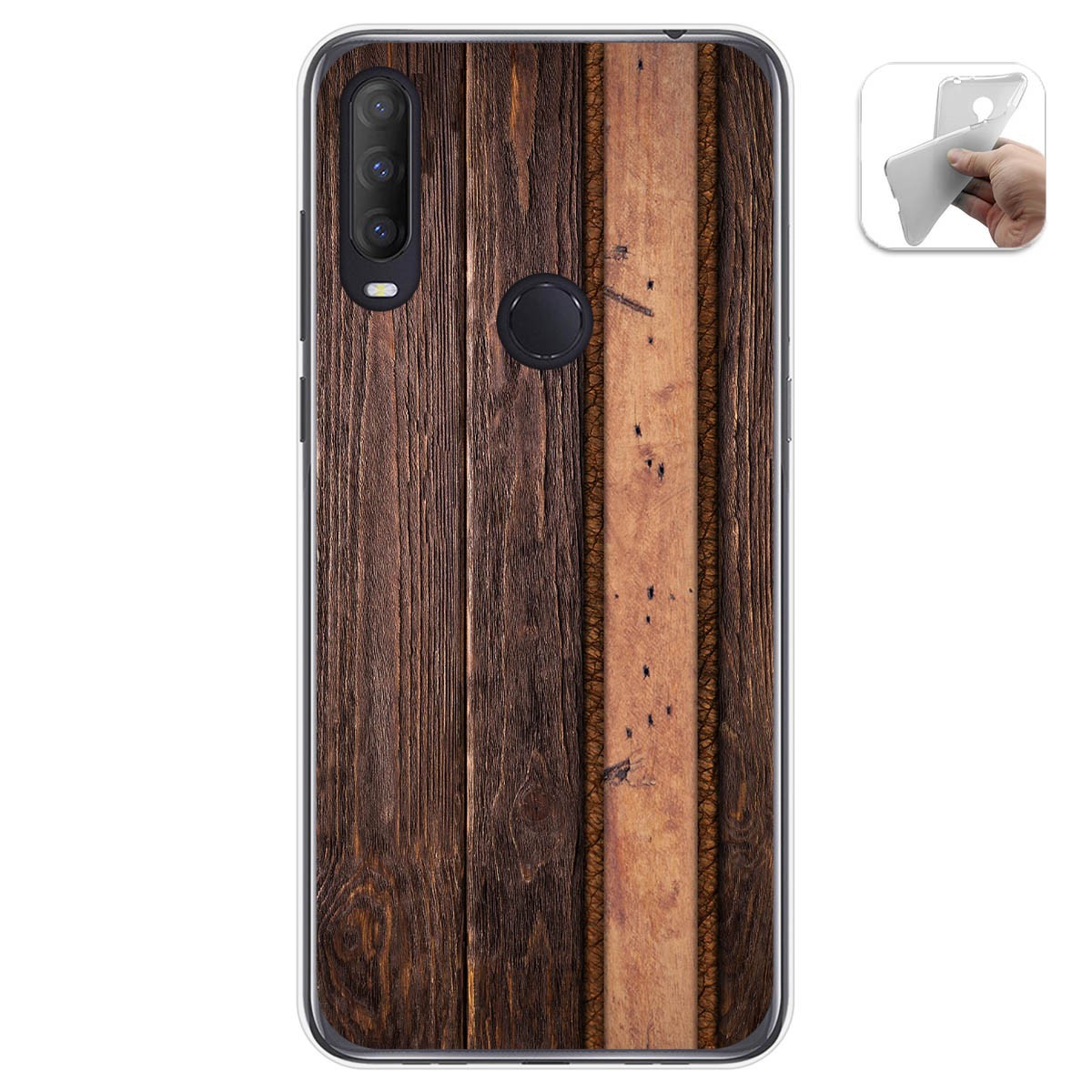 Tumundosmartphone Funda Gel Tpu para Alcatel 1S 2020 / 3L 2020 diseño Madera 05 Dibujos