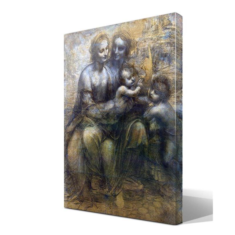 Cuadro Canvas Madonna y Niño con Santa Ana y el Joven San Juan de Leonardo Da Vinci - Alta Resolución