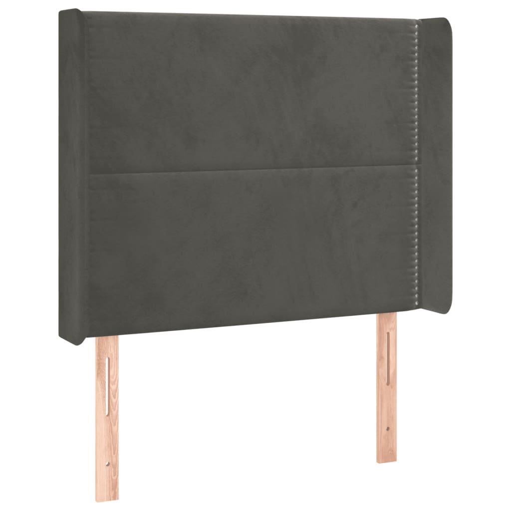 vidaXL Cabecero con LED de terciopelo gris oscuro 103x16x118/128 cm