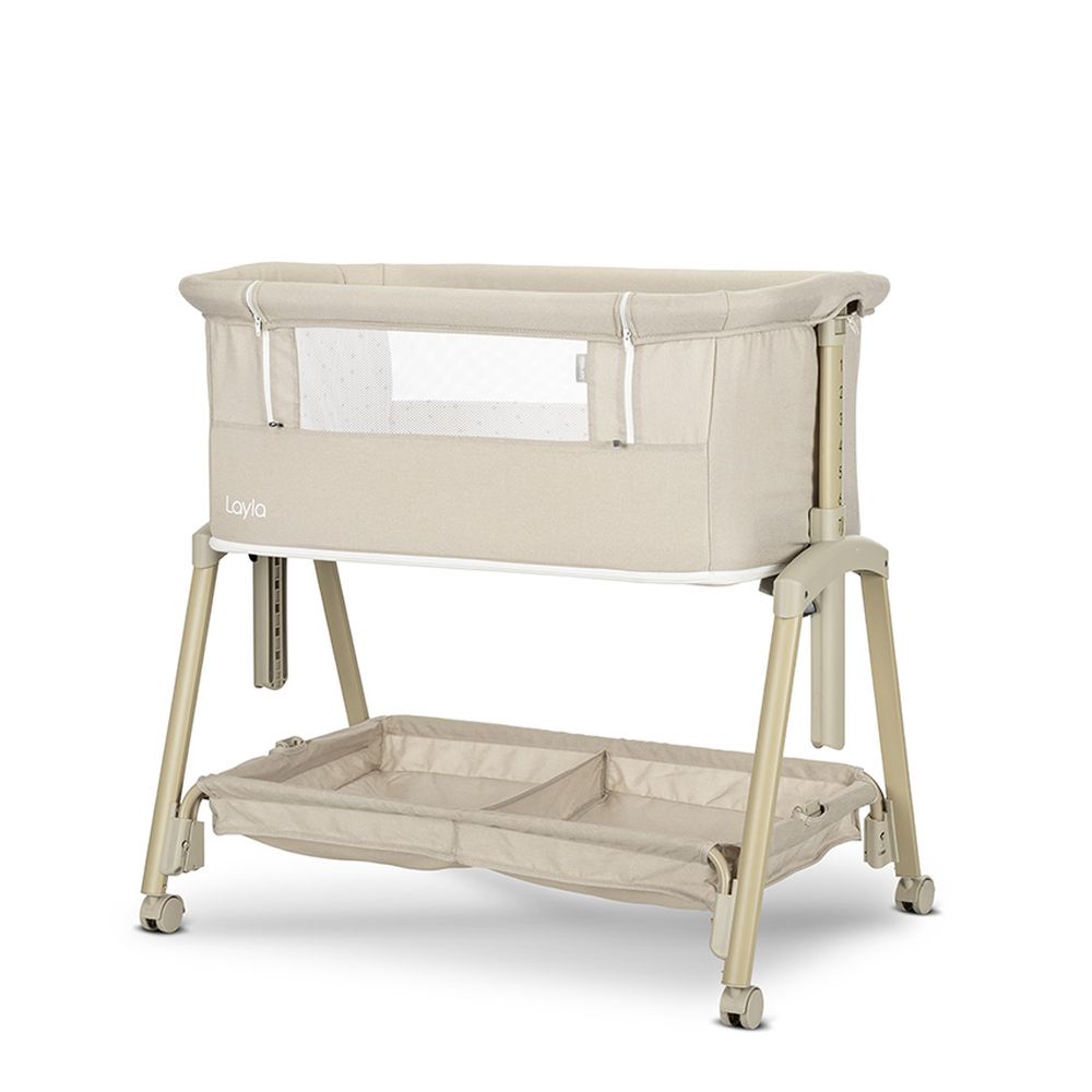Cuna de Colecho LAYLA 2 en 1 con Lateral Plegable, Ajustable en Altura y Conversión a Parque Infantil hasta 36 Meses