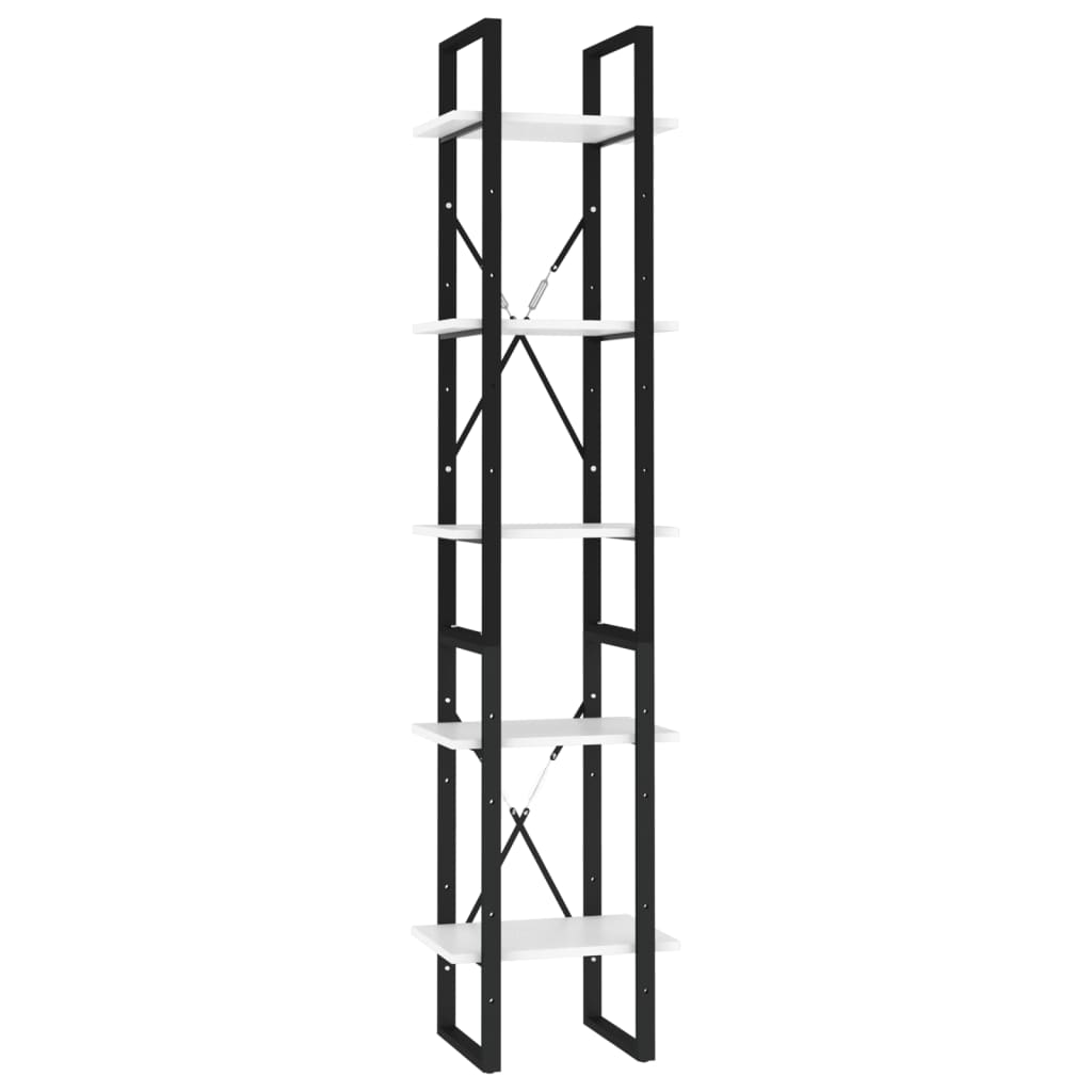 Vidaxl Estantería 5 Niveles Madera Ingeniería 40x30x175 Cm Blanco