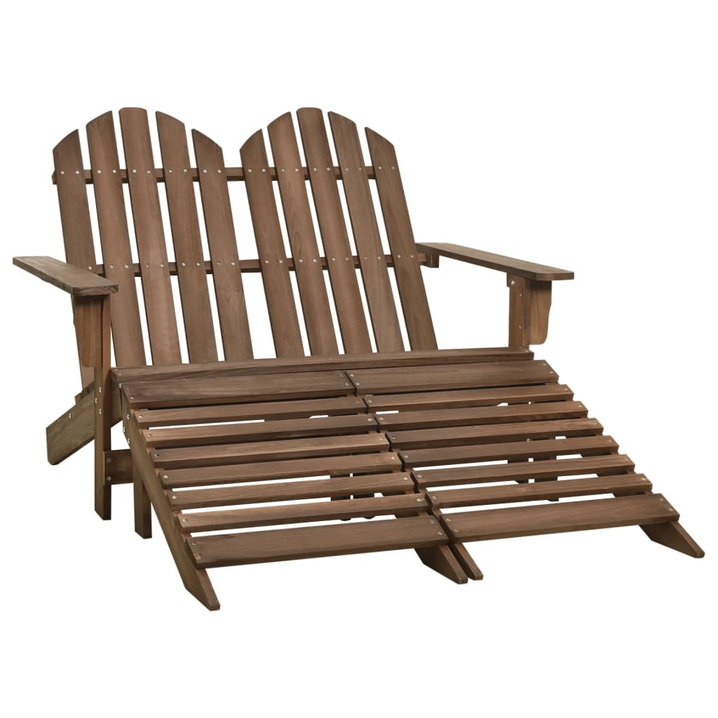 vidaXL Silla Adirondack de jardín 2 plazas madera de abeto