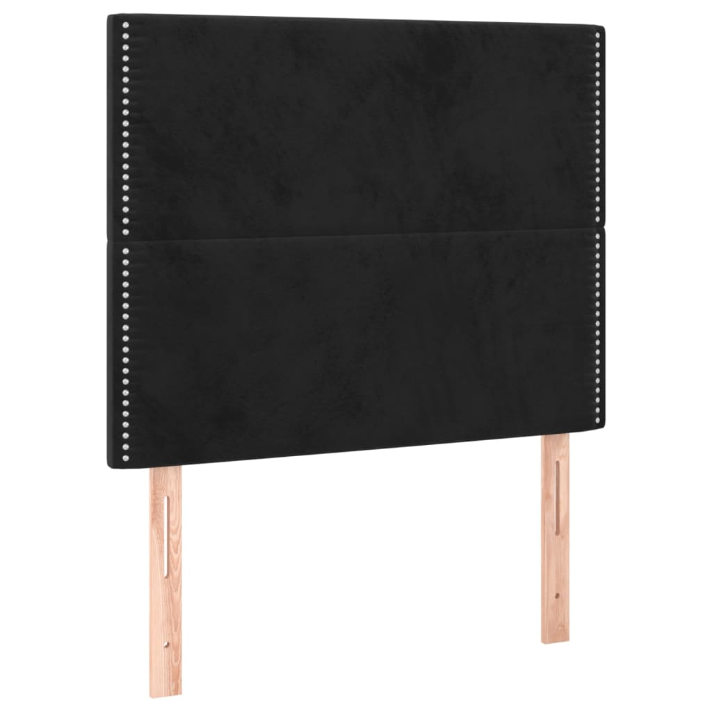 vidaXL Cabecero con luces LED terciopelo negro 100x5x118/128 cm