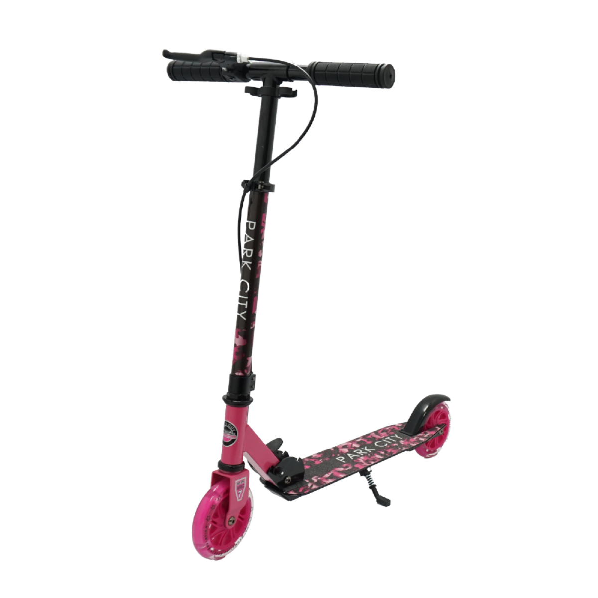 PARK CITY SCOOTER 125 CAMUFLAJE ROSA CON FRENO DE MANO Y RUEDAS CON LUCES