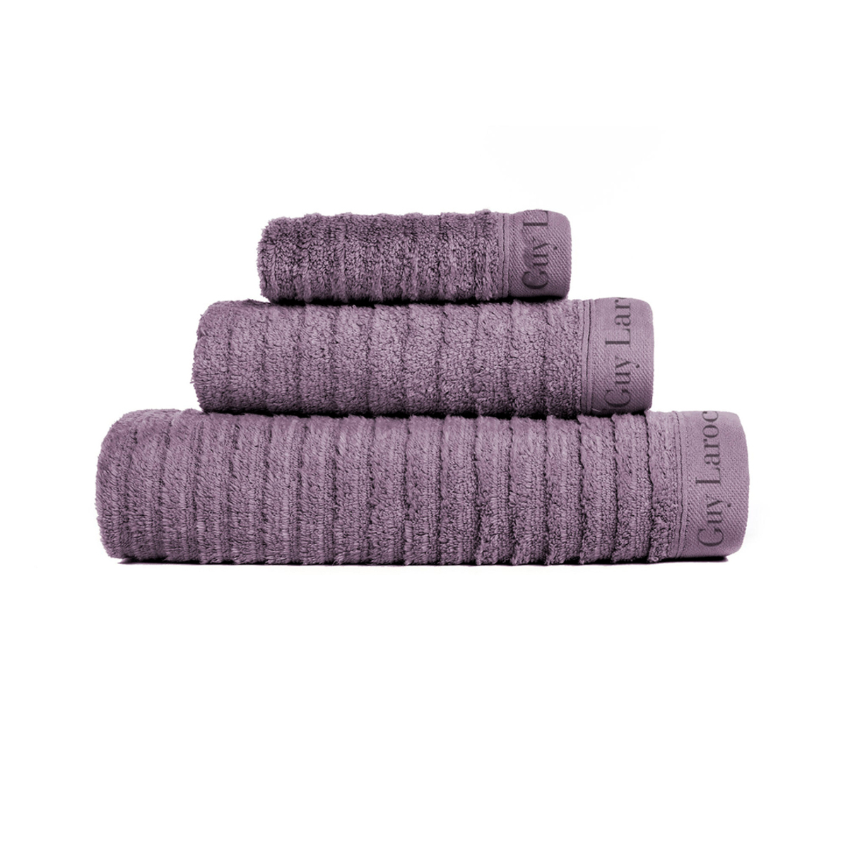 Guy Laroche - GUY LAROCHE - 3 toallas de baño 100% algodón PALACE violeta 30x50+50x100+70x140 cm