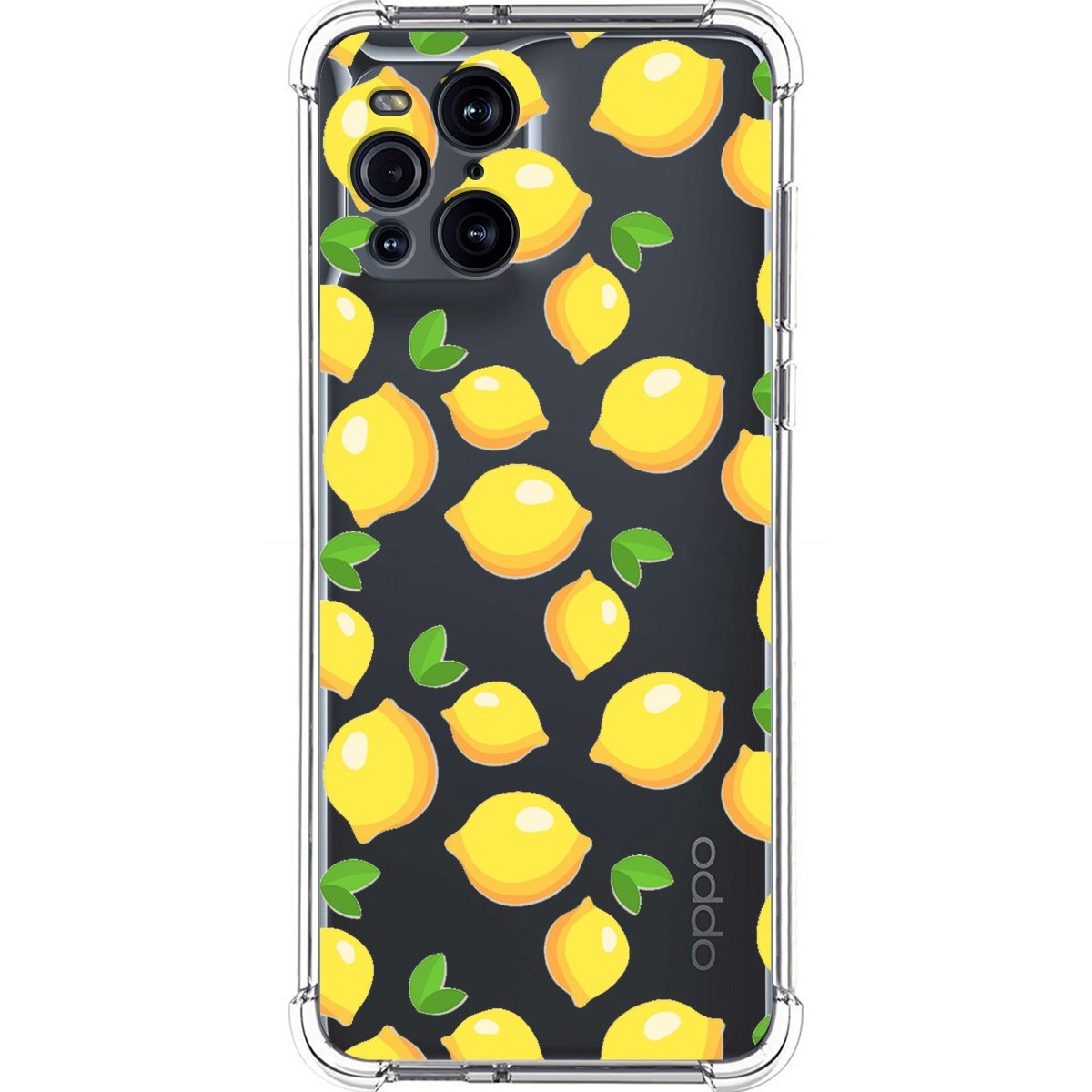Tumundosmartphone Funda Silicona Antigolpes para Oppo Find X3 Pro 5G diseño Limones Dibujos