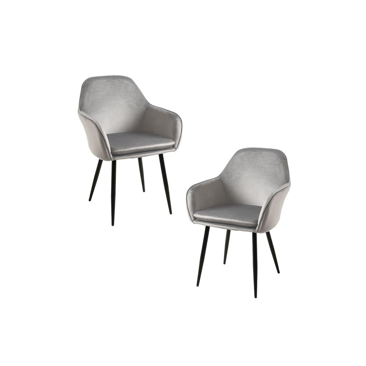 Regalos Miguel - Packs Sillas Comedor - Pack 2 Sillas Chic Black - Gris claro