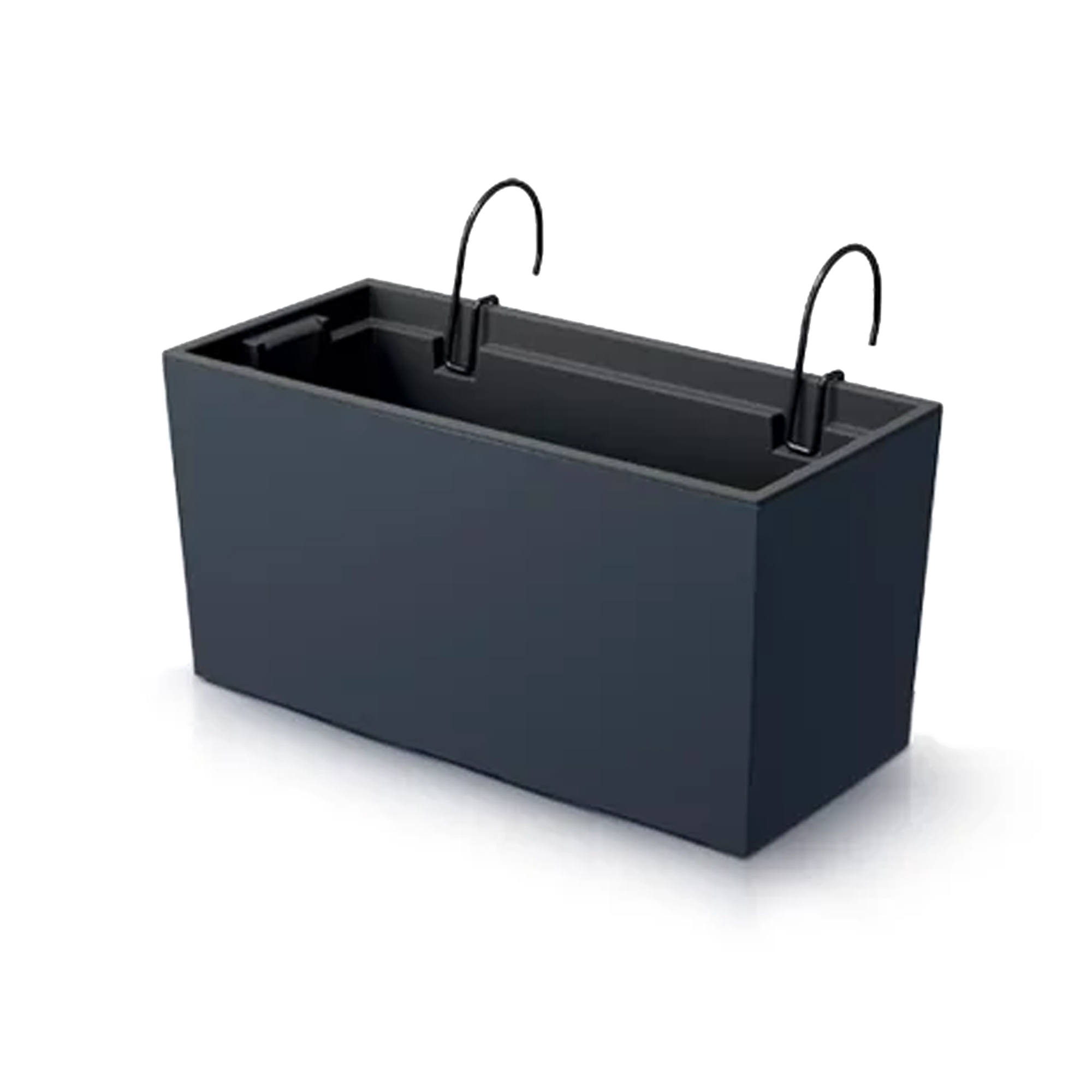 Prosperplast Maceta URBI CASE W Antracita 395x185x195 con Ganchos y Depósito
