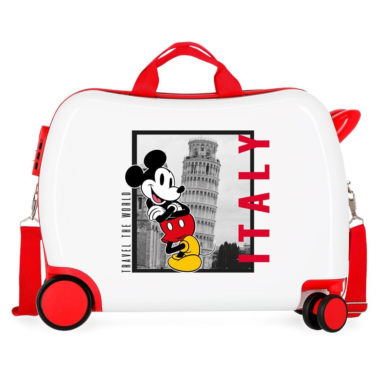 Disney Mickey Maleta Correpasillos ABS Rígida Mickey Y Minnie Travel The World