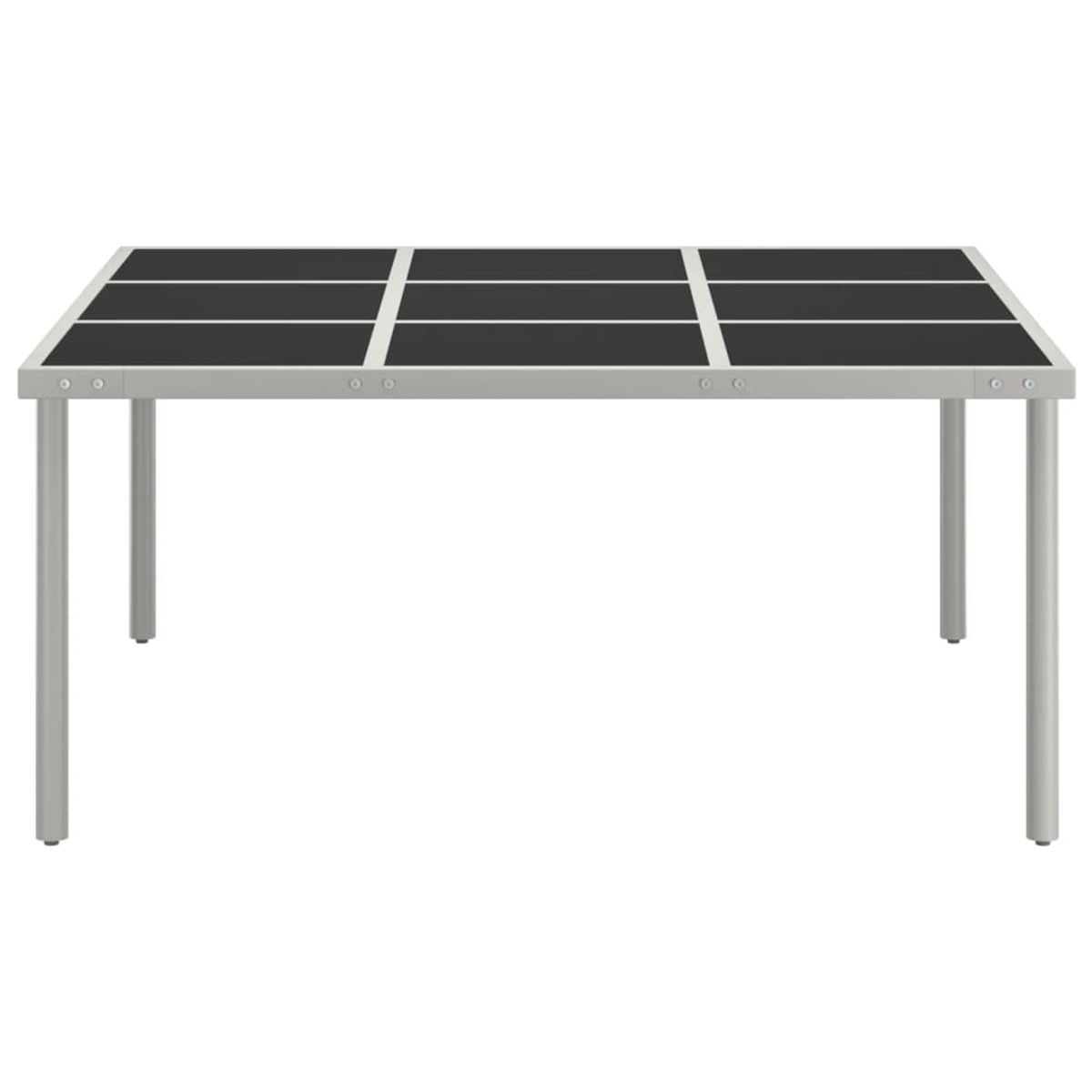 Mesa de exterior Andrea negro/plata 74,5x170x170 cm