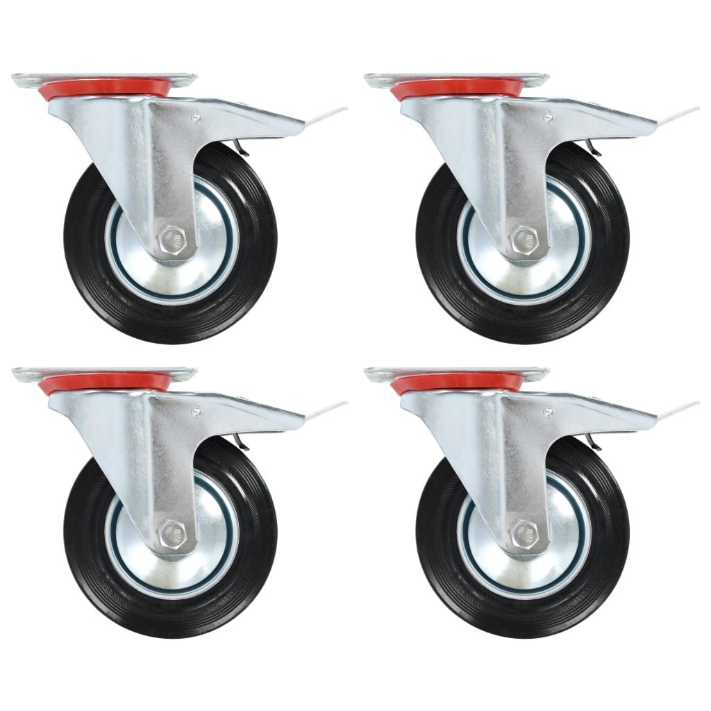 vidaXL Ruedas giratorias con frenos dobles 4 unidades 160 mm