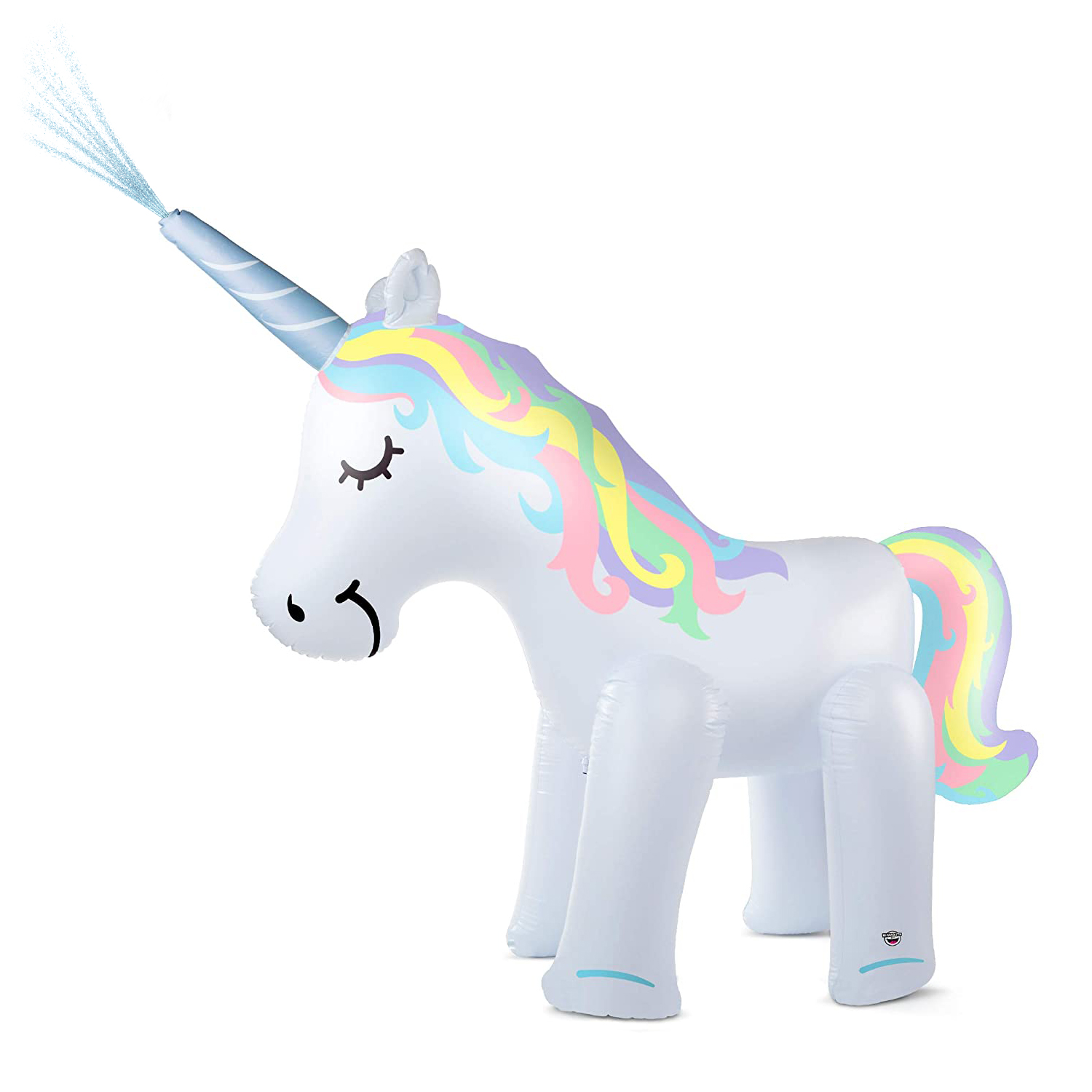 DAM. Unicornio gigante inflable con aspersor de agua en el cuerno. 220x120cm. 120x70x220 cm.