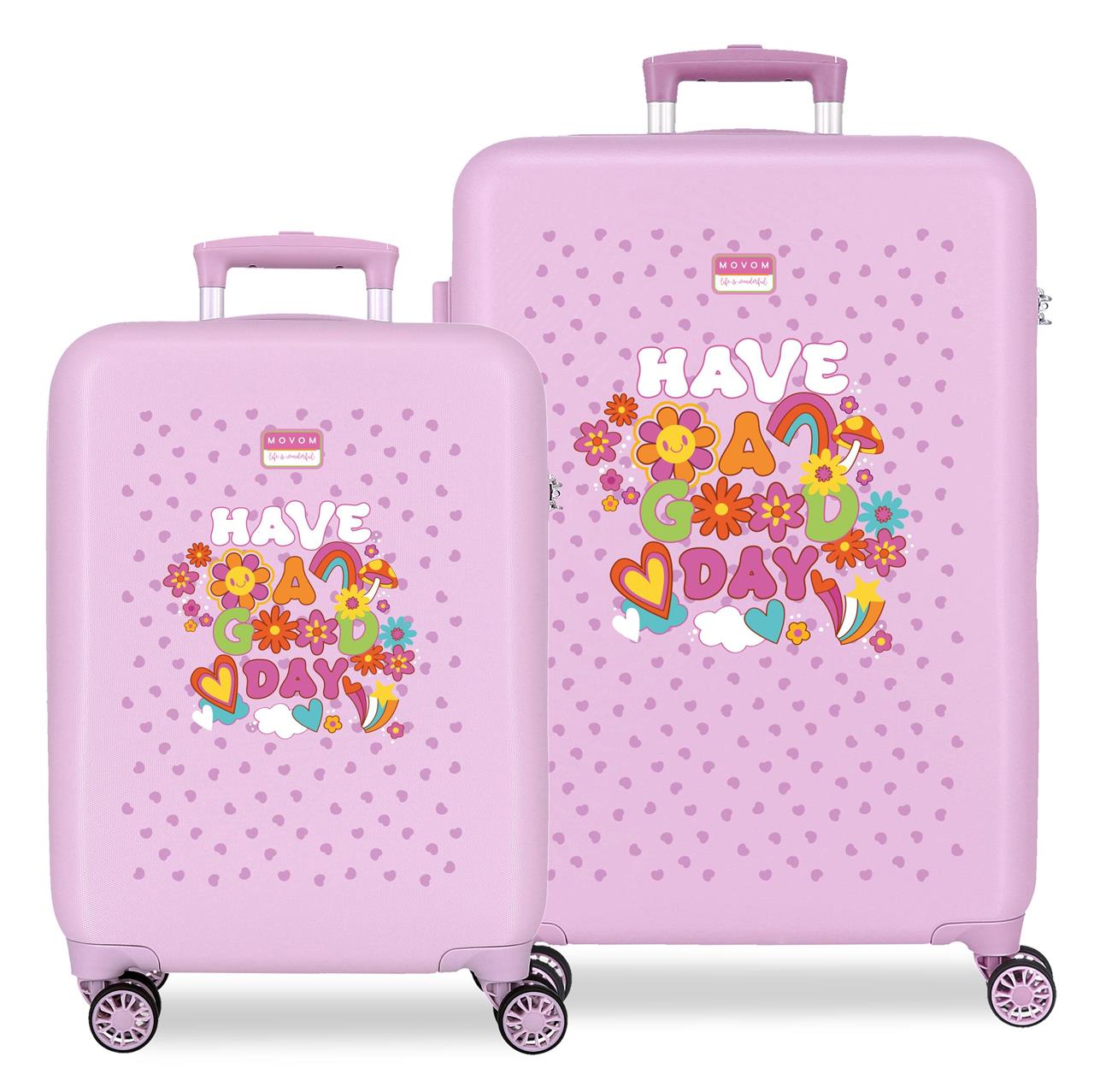 Juego de maletas Movom Good Day Lila 46x65x23cm