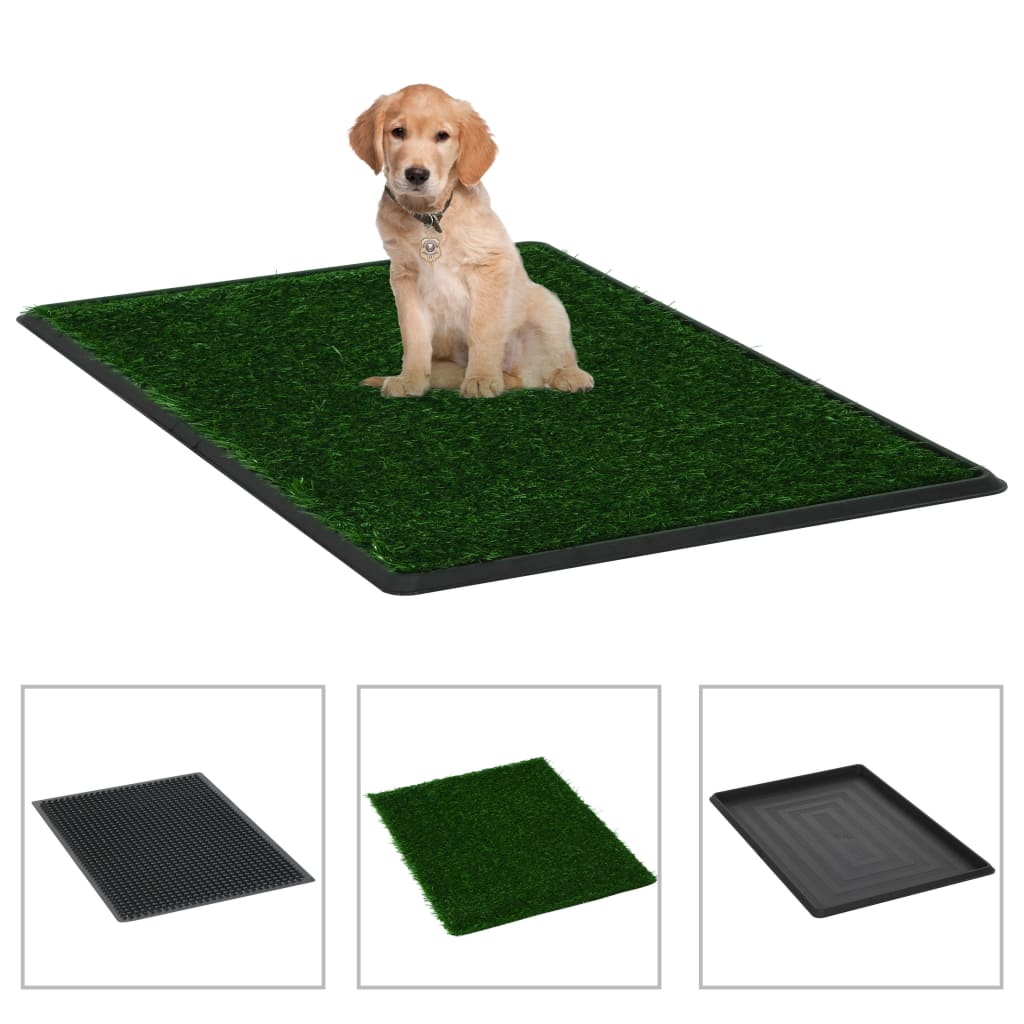 vidaXL Inodoro Mascotas con Bandeja Césped Artificial Orinal Verde Dimensiones 64 x 51 x 3 cm,  63 x 50 x 7 cm,  76 x 51 x 3 cm y mas