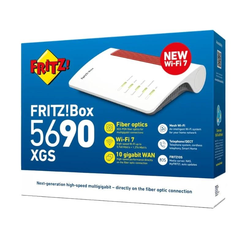 Router Fritz Box 5690 XGS WiFi 7 Doble Banda 7,1 Gbps Ethernet USB