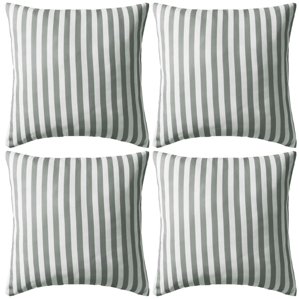 vidaXL 4x Cojines para Exteriores 45x45cm Marino para Casa y Jardin Hogar Color navy stripe,  grey stripe,  Azul claro y mas