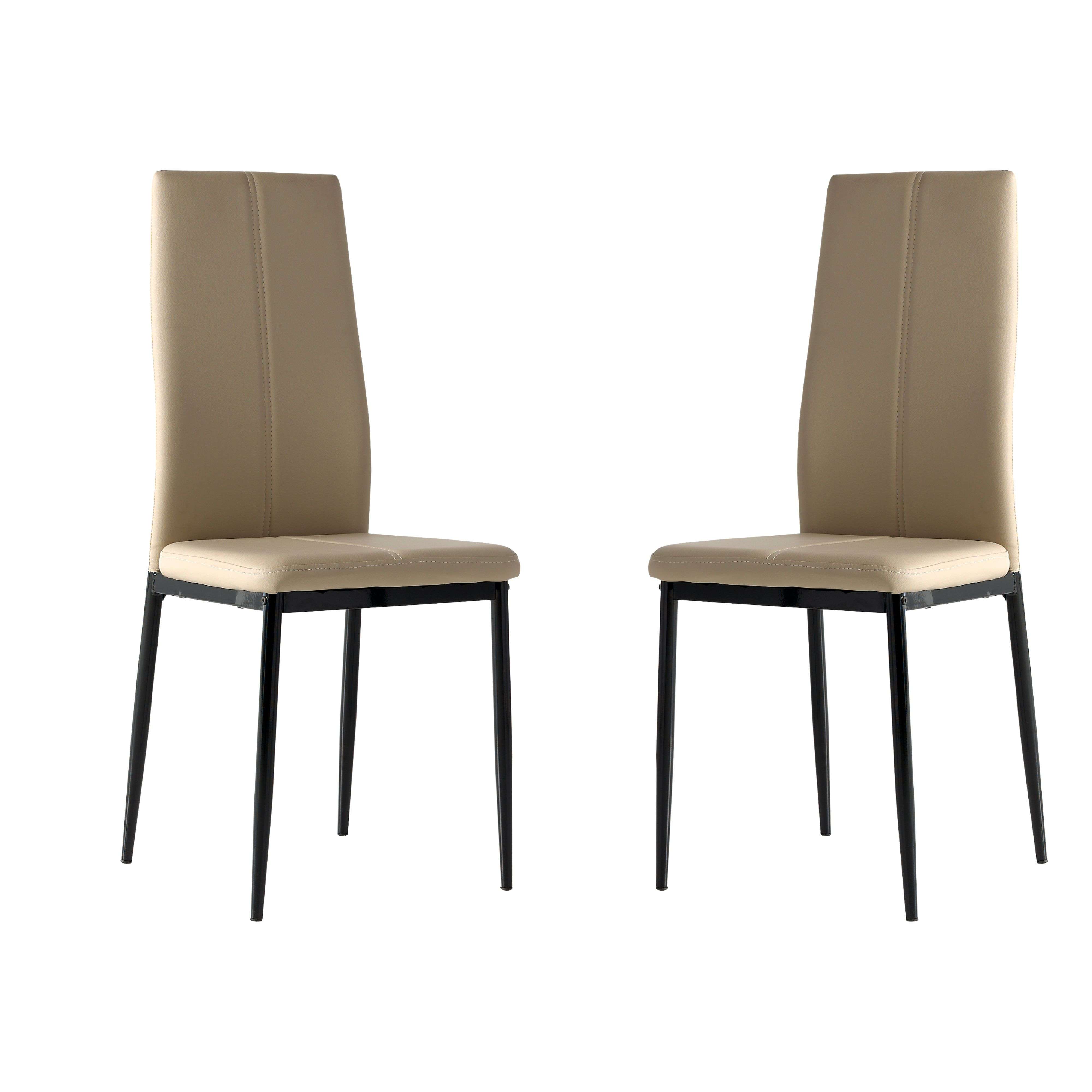 Miroytengo Sillas Polipiel Brea Color Capuchino Comedor Salón Cómodas Y Estilo Moderno 98x42x47 cm