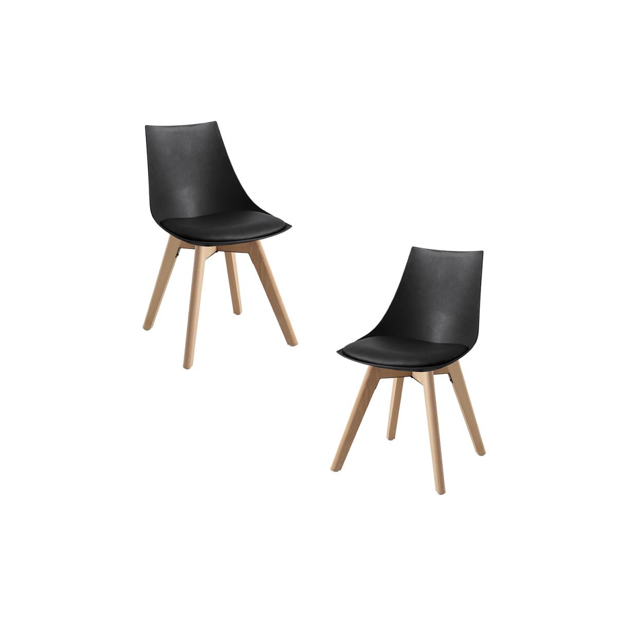 Regalos Miguel - Packs Sillas Comedor - Pack 2 Sillas Blok - Negro