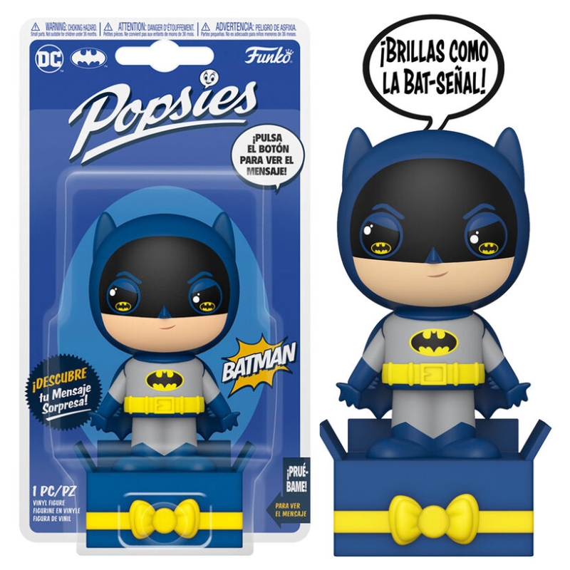 Minifigura Funko POPSIES - DC Batman Azul - Coleccionable - Divertido - Ideal para regalo - Mide 12 cm - Pulsa y descubre - Mayores de 3 años