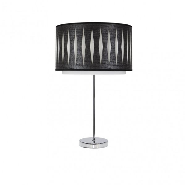 Sobremesa alto alexandra 1xe27 cromo/madera negra 61x30x30 cm