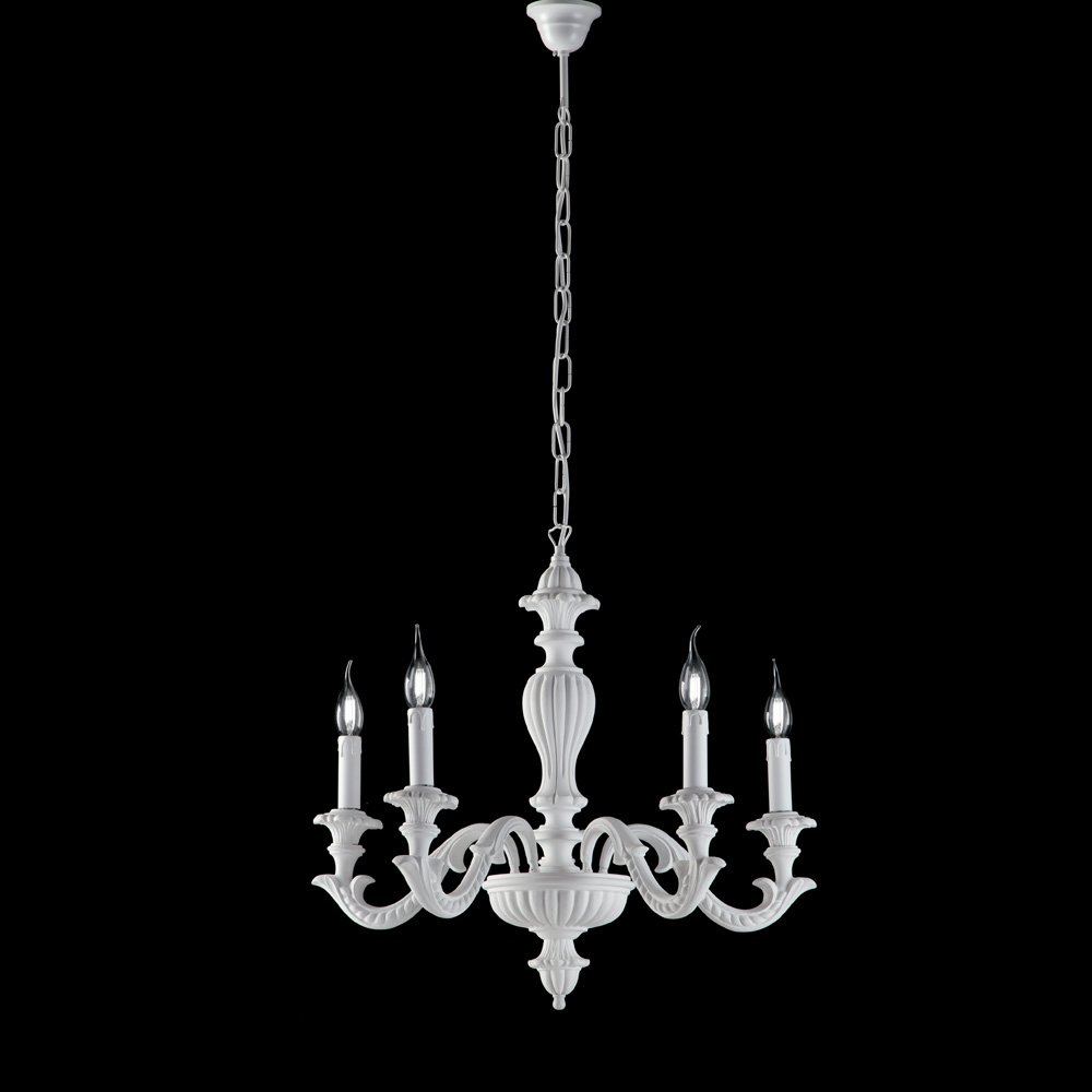 Araña Shabby Chic Leonardo Blanco 5 Luces E14