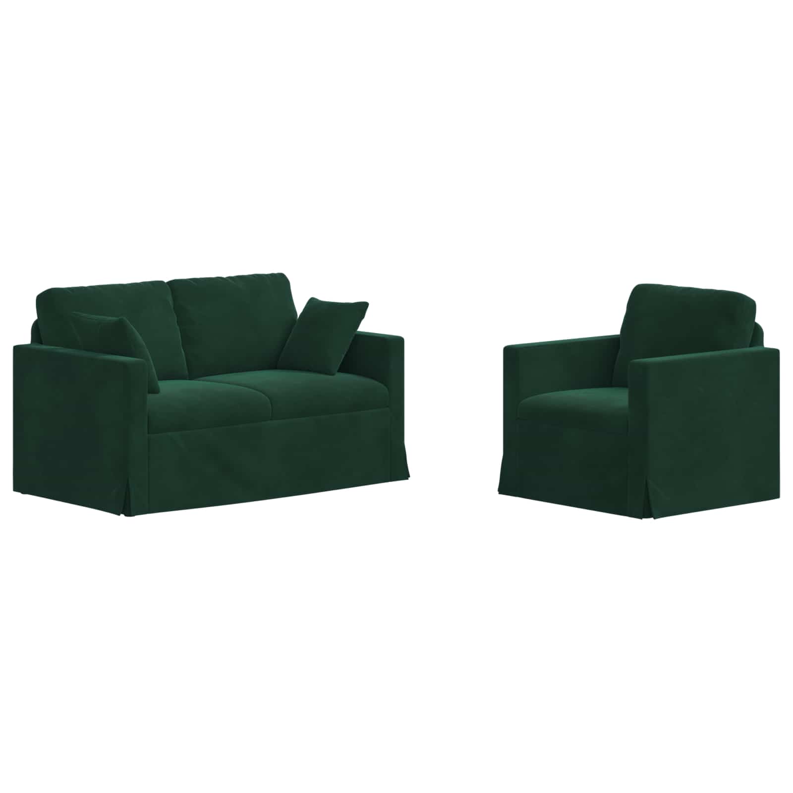 Juego de Sofá 2 pcs Verde oscuro 138 x 78 x 80 cm Terciopelo