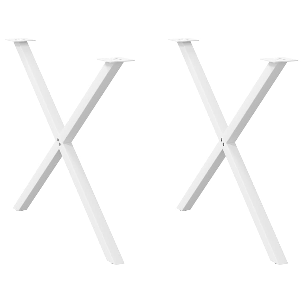 vidaXL Patas para mesa de comedor en forma de X (2 unidades) 90 x (72-73) cm, acero