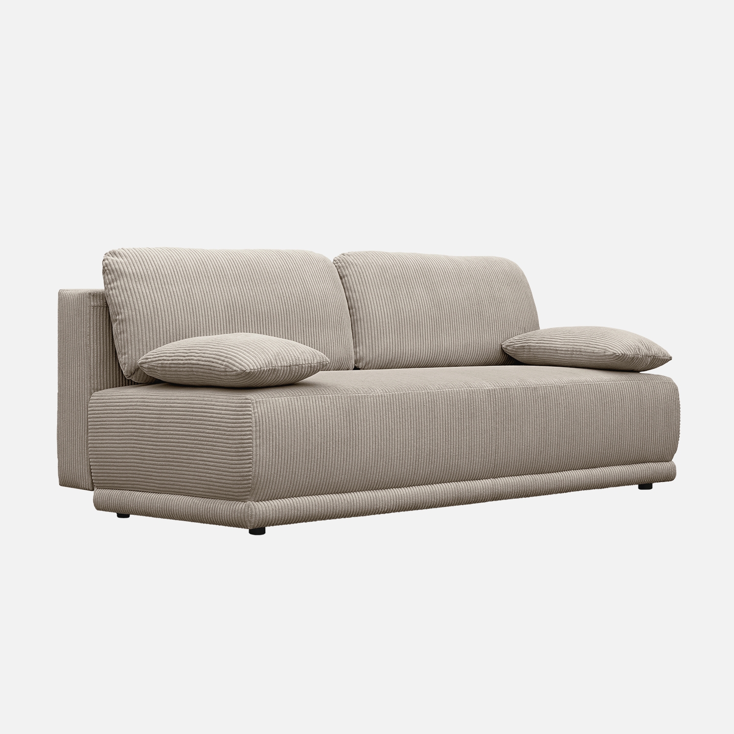 sweeek - Sofá cama en pana fina con baúl de almacenamiento, 3 plazas Antracita - 192x100x81 cm