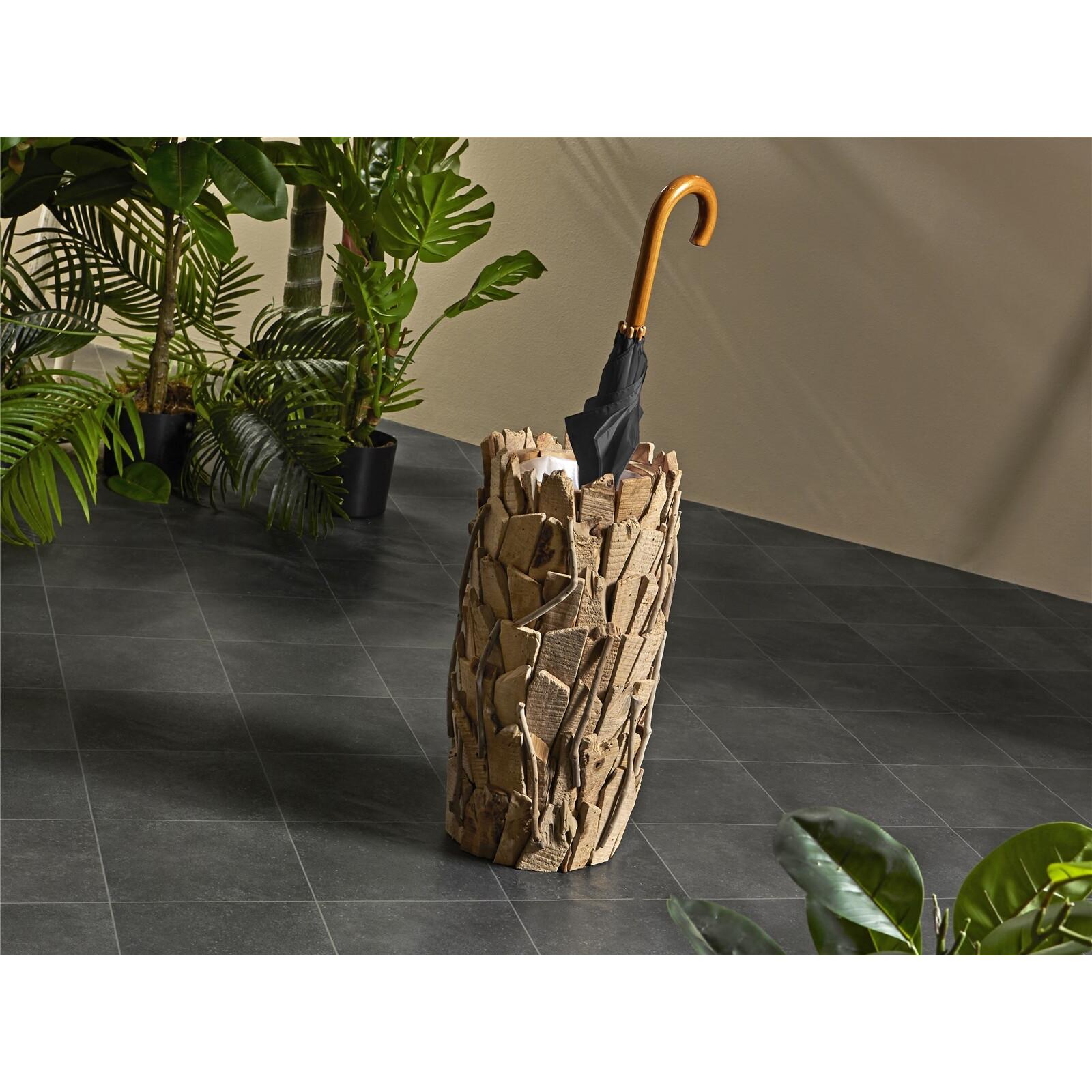 Jarron/paragüero lascas madera 52 cms. 25dx52 cms. El mejor complemento para tu hogar.