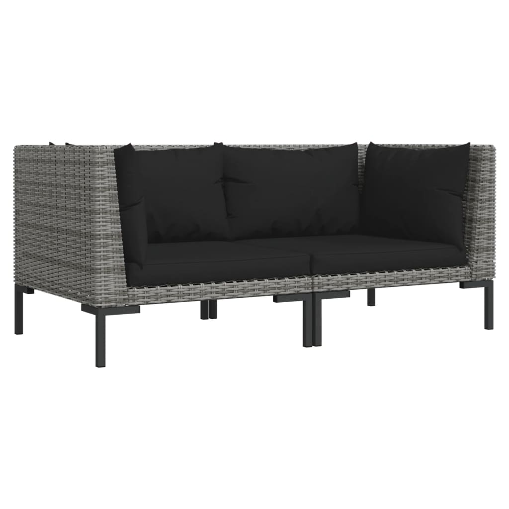 Vidaxl Sofá de Jardín Semicircular de Ratán Sintético con Mesa