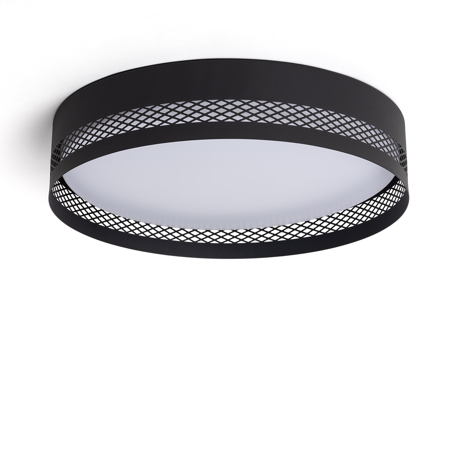 Ledkia Plafón de Techo LED 40W Metal Saska L Negro Mate