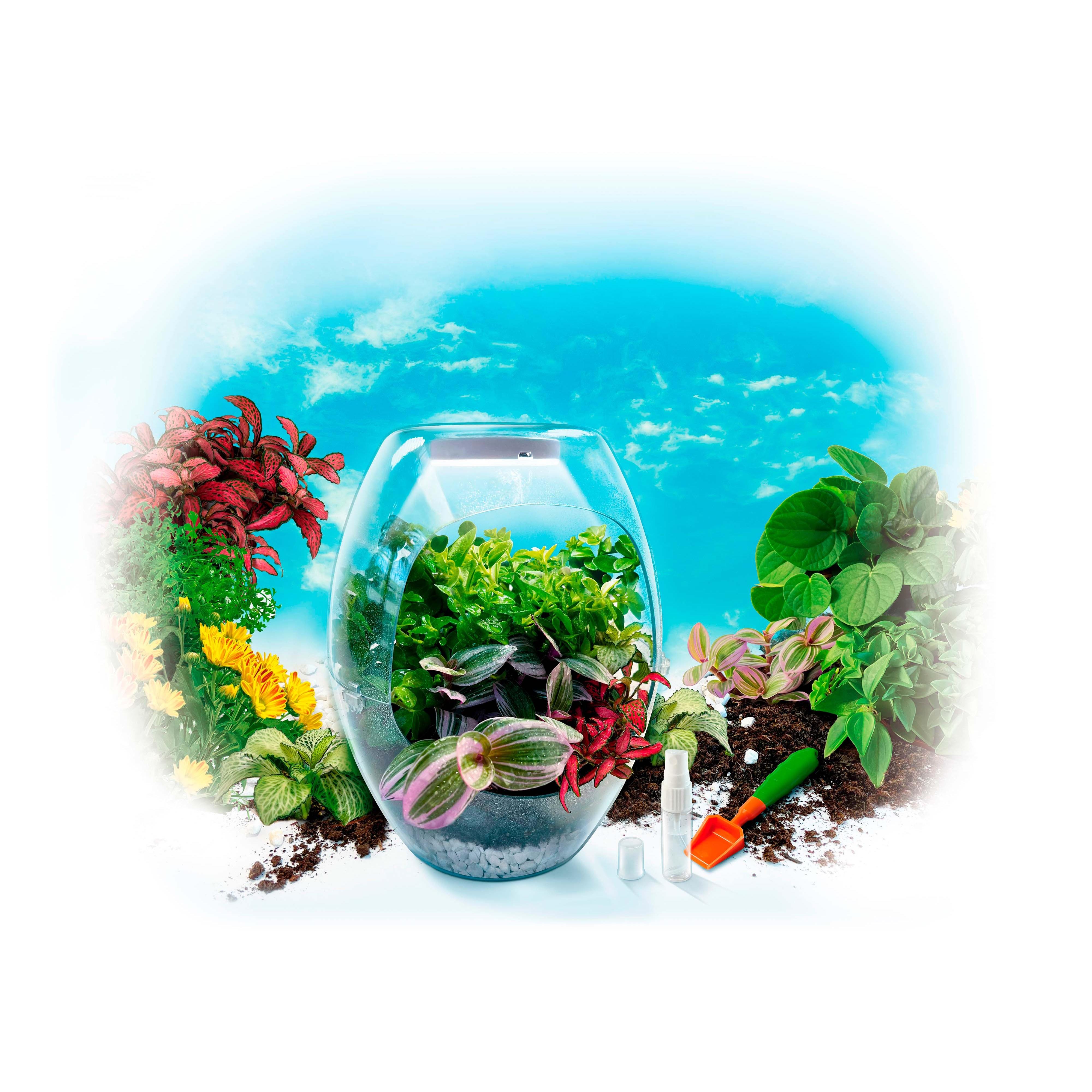 Cefatoys BOTANICEFA PLUS - Juego de Jardín en Miniatura con Luz LED y Herramientas de Jardín para Niños