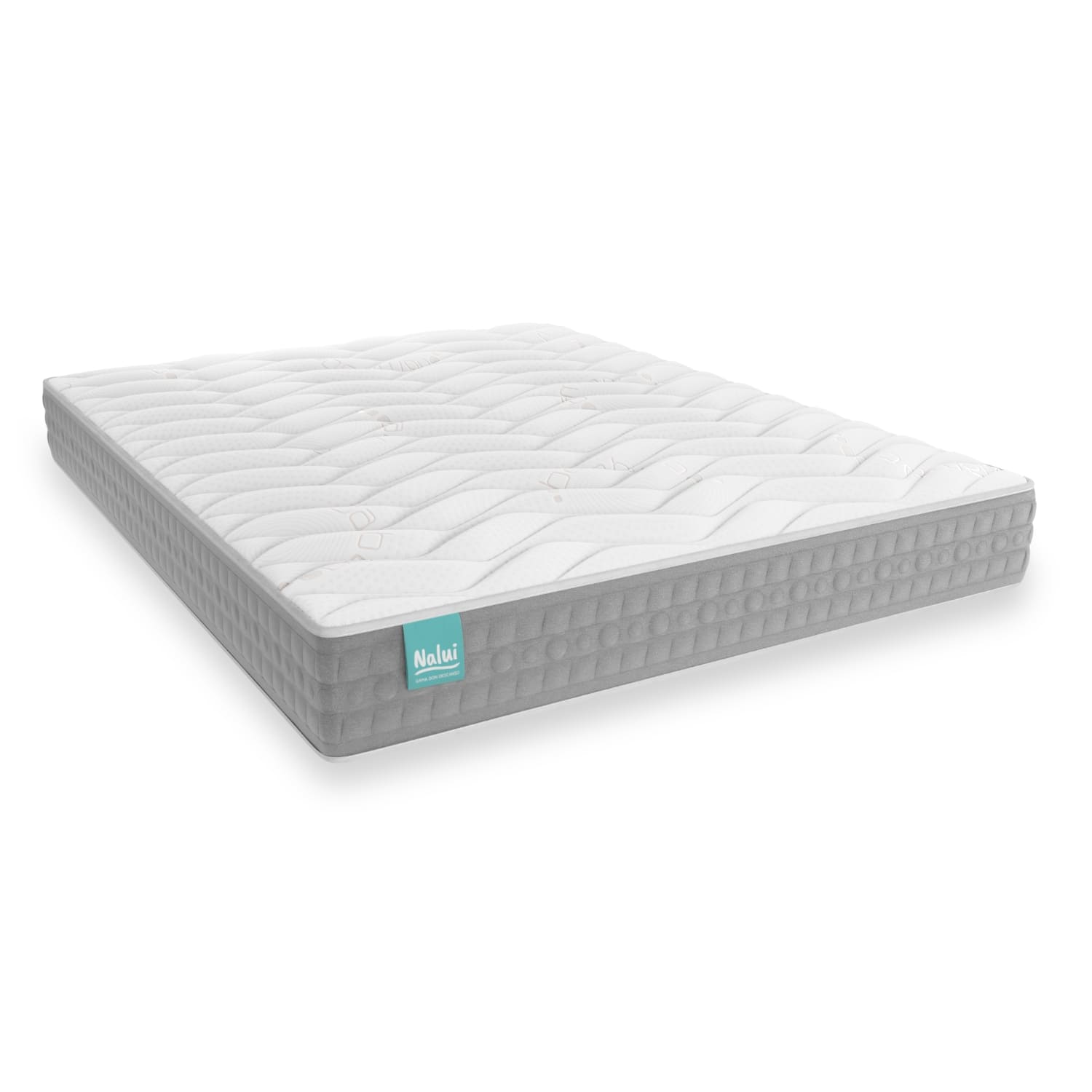 Nalui Colchón Viscoelástico Talaia Blanco ±21cm Firmeza Media con Tejido Strech Bambú. Reversible | Fabricado en España