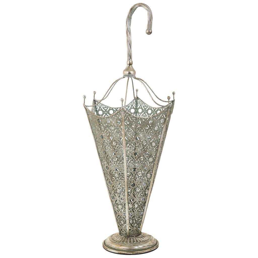 Wonderlust Deco - Paragüero de metal plateado 34x29x81 Plateado 34x29x81h cm