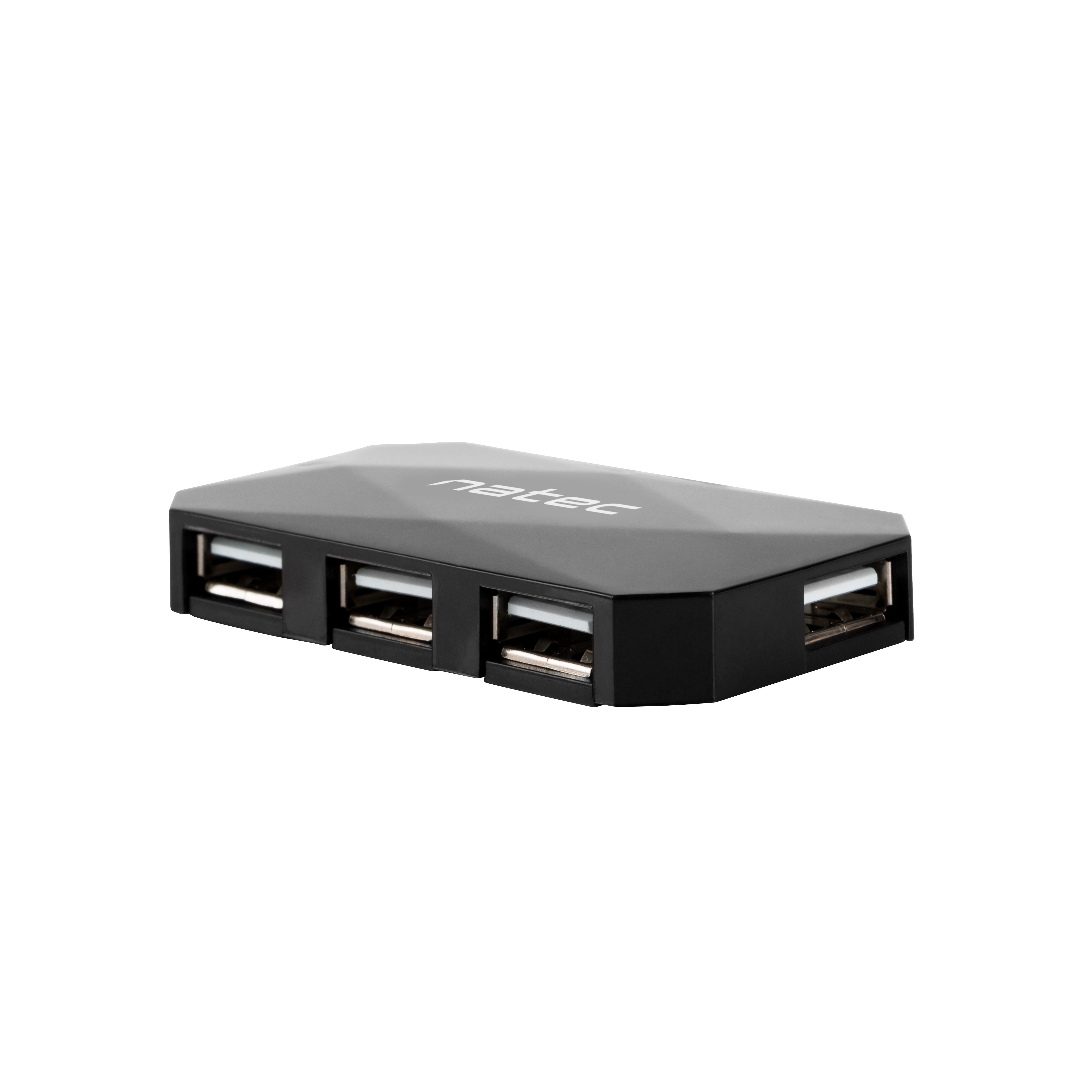 Natec Locust Hub 4 Puertos USB 2.0 - Negro