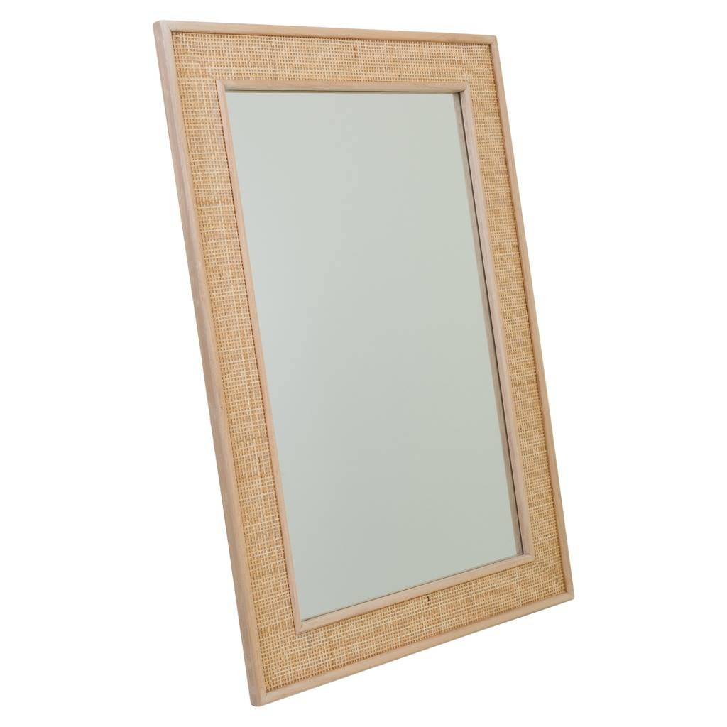 Wonderlust Deco - Espejo de MDF y rejilla marrón 70x2.5x100 Marrón 70x2.5x100h cm