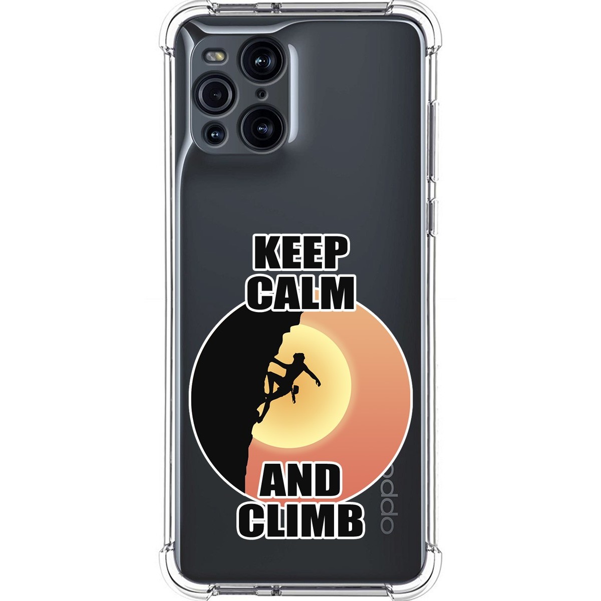 Tumundosmartphone Funda Silicona Antigolpes para Oppo Find X3 Pro 5G diseño Mujer Escalada Dibujos