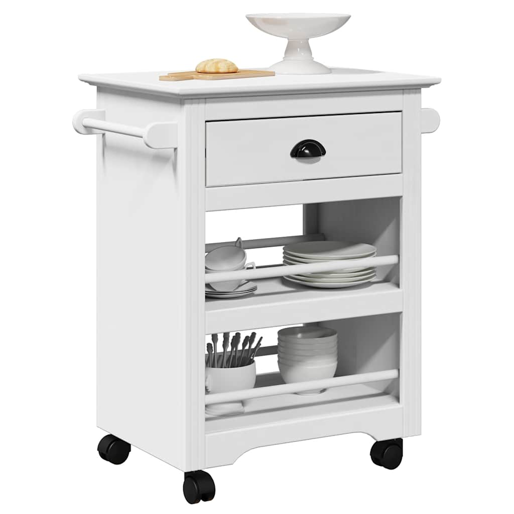 vidaXL Carrito de cocina BODO 67,5x45x80 cm en color Blanco y marrón/Gris/Blanco