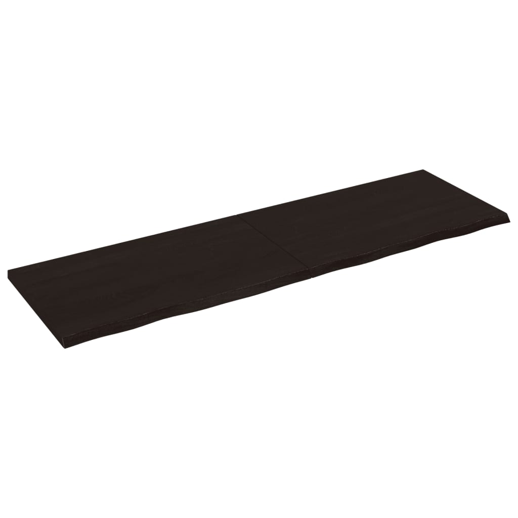 Vidaxl Estante de Pared Madera Maciza Roble Sin Tratar 200x60x(2-4) Cm Natural