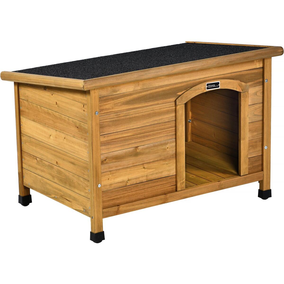 Habitat y Jardin - Caseta de madera para perros "Max" - 85 x 57 x 58 cm - Marrón