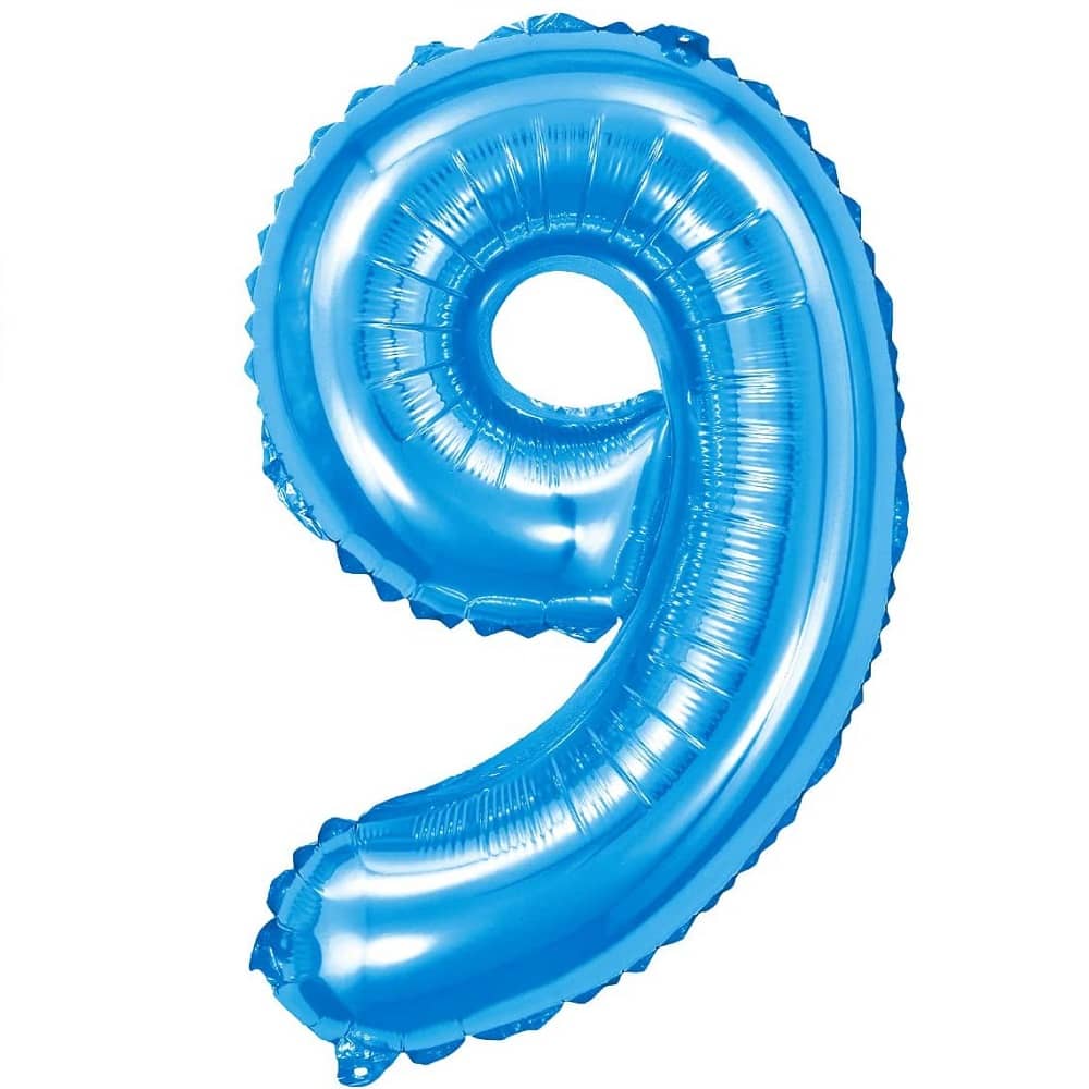 CABLEPELADO - Globo numero de cumpleaños - 110 cm - Helio - eventos - photocall - decoracion - numero 9 - color azul