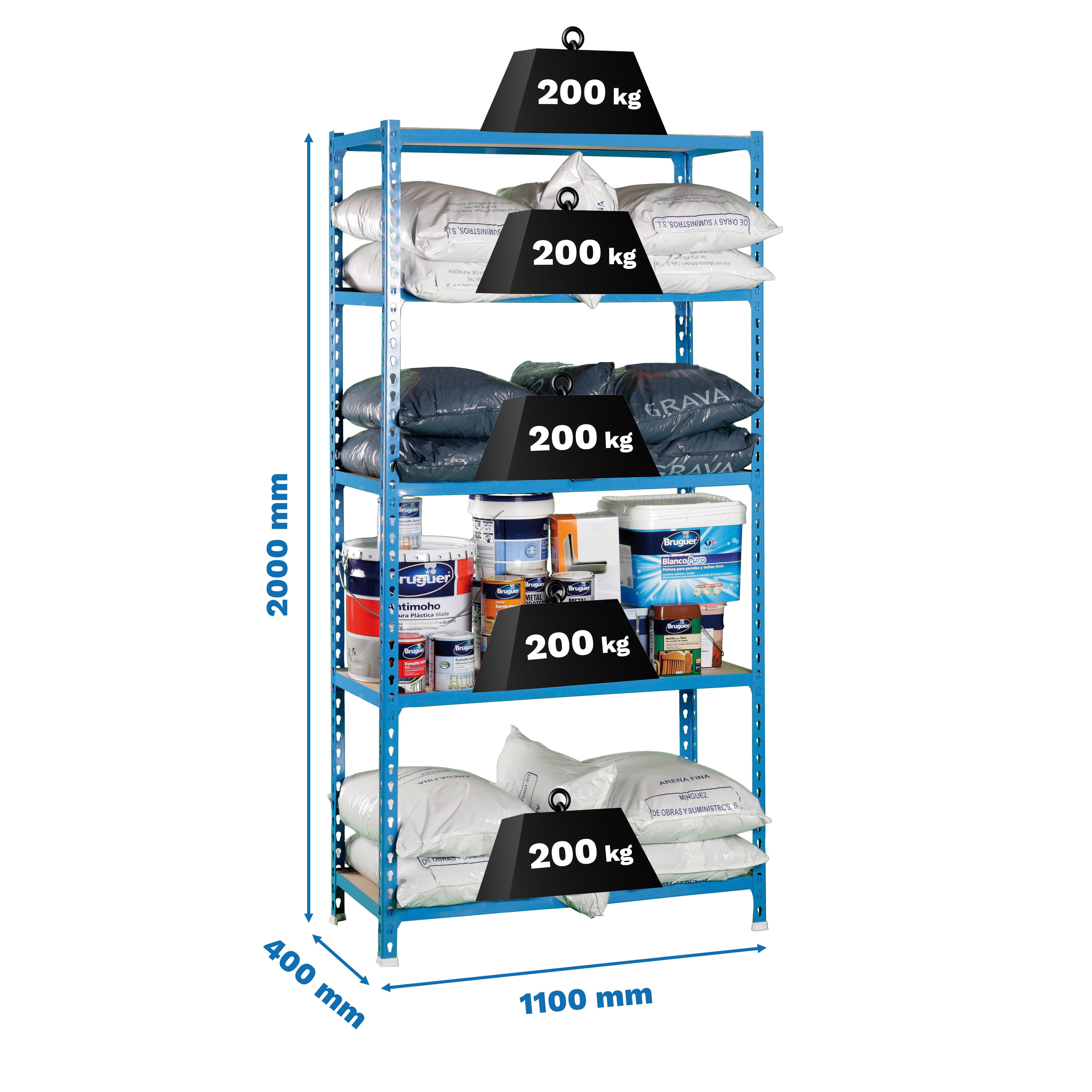 Estantería SIMONRACK SIMONRACK SimonrackMaderclick superplus 5/400 azul/madera