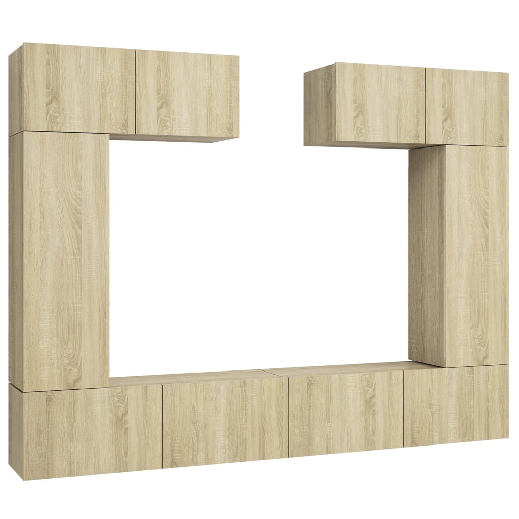 Set de muebles de salón 6 piezas madera ingeniería 30.5x30x90 cm, Mueble de Salon, Mueble TV, Mueble TV salon, Mesa de TV, Mueble tele