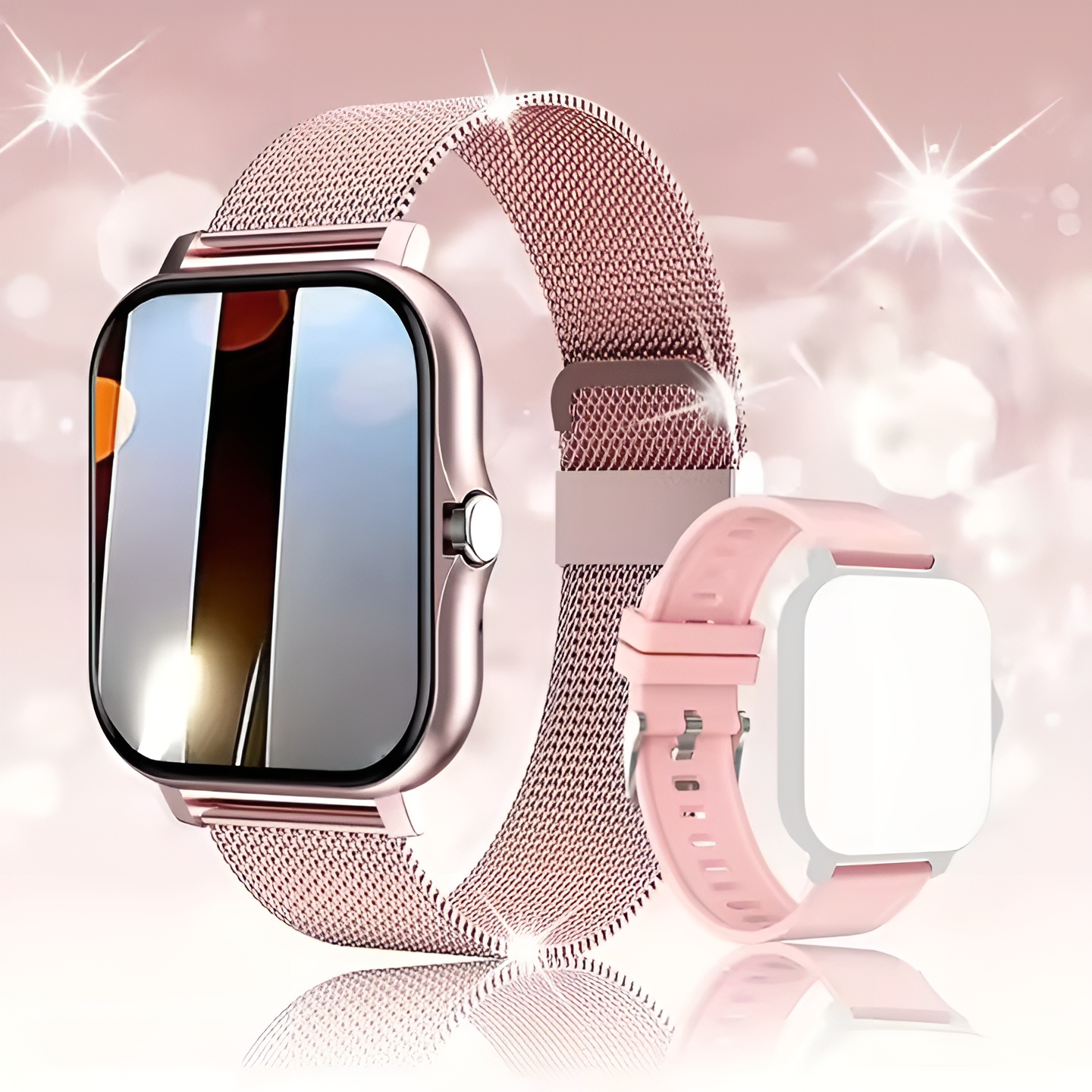 TK Reloj Inteligente para Mujer con Función de Ritmo Cardíaco y Presión Arterial Resistente al Agua IP68 para Android e iOS Regalo Perfecto,Smartwatches