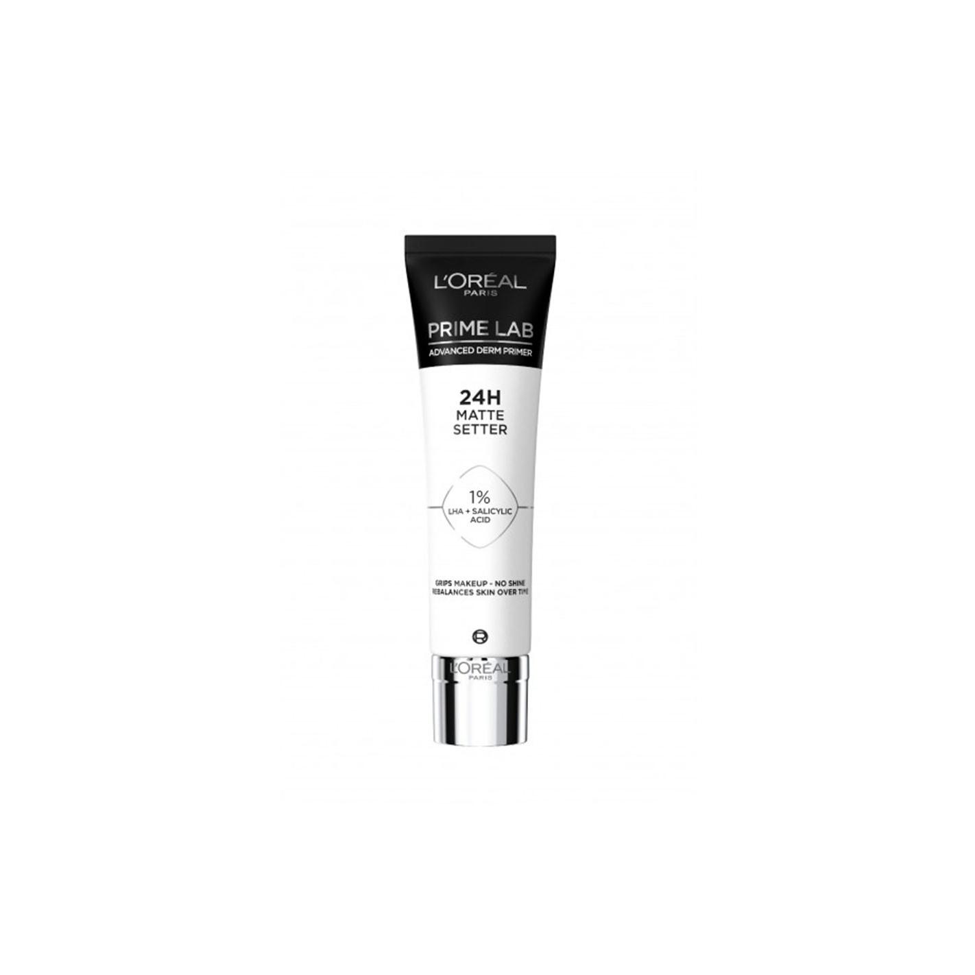 L'Oréal Paris - Primera Base Matificante 24H Matte Setter Primer para pieles mixtas y grasas, controla el brillo instantáneamente y prolonga el maquillaje hasta 24 horas