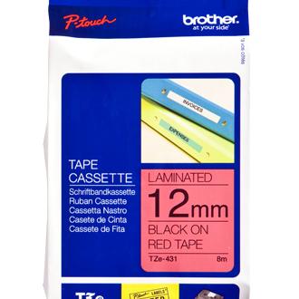 Brother - Cinta laminada para impresora matricial TZE-431 de 12 mm y 8 m, resistente a humedad y rayones, compatible con impresoras Brother