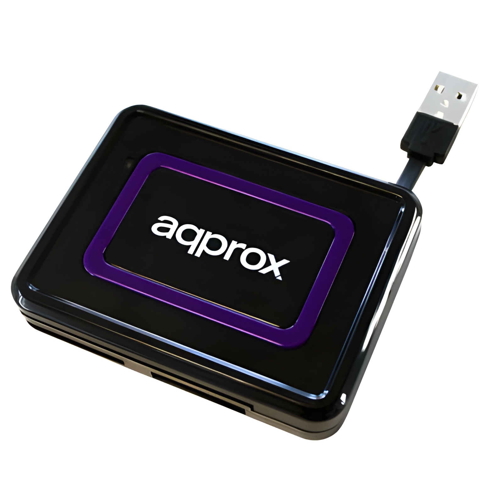 Lector de externo approx con card reader y lector dni electronico (dnie) cable usb integrado color black