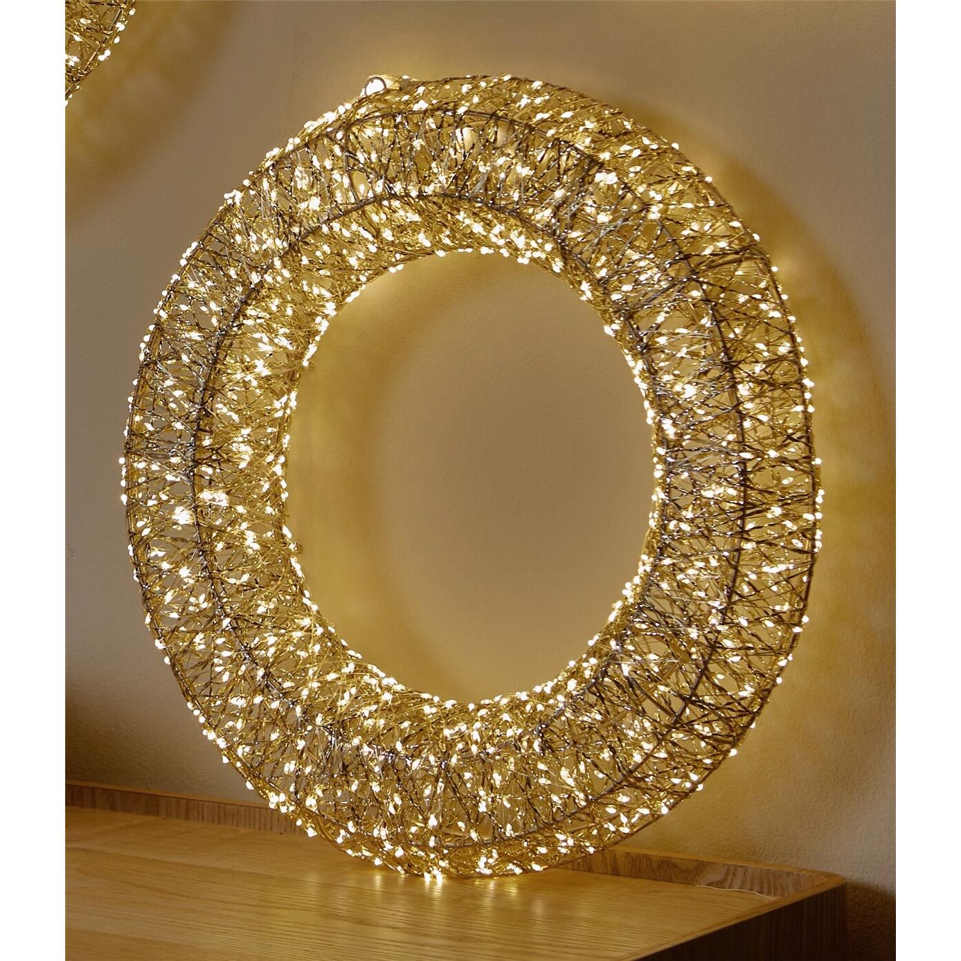 Corona oro pet 48d cms. 1440 leds ip44 48dx10 cms , NAVIDAD , El mejor complemento para tu hogar.