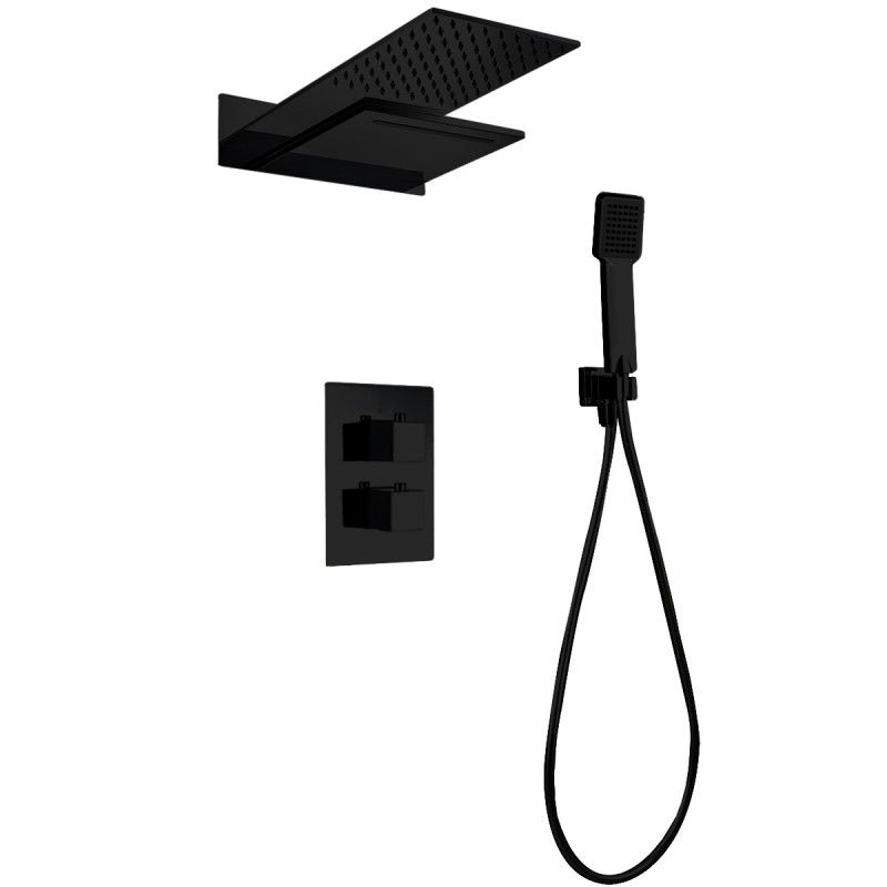 Imex Rodas GTR049/NG conjunto de ducha grifería moderna latón negro mate