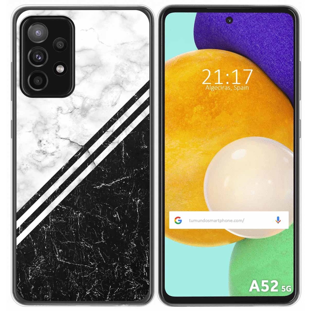 Tumundosmartphone Funda Gel Tpu para Samsung Galaxy A52 / A52 5G / A52s 5G diseño Mármol 01 Dibujos